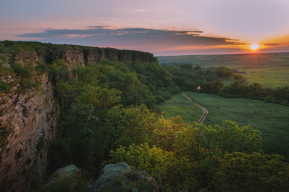 Закат в Зайцевских скалах