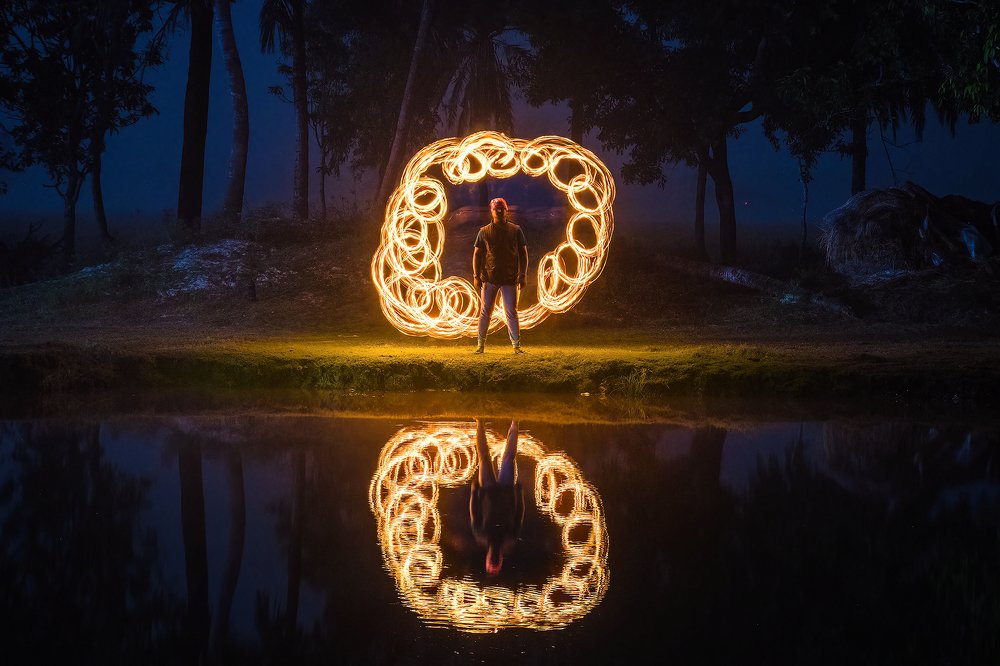 Circle of Fire Light Painting
