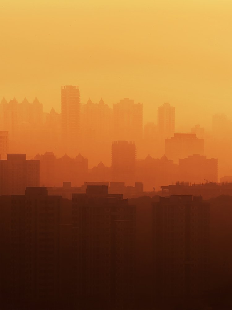 Golden layers of sunset in city of Mumbai.