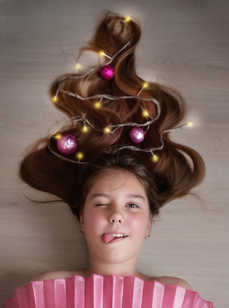 прическа новогодняя елка