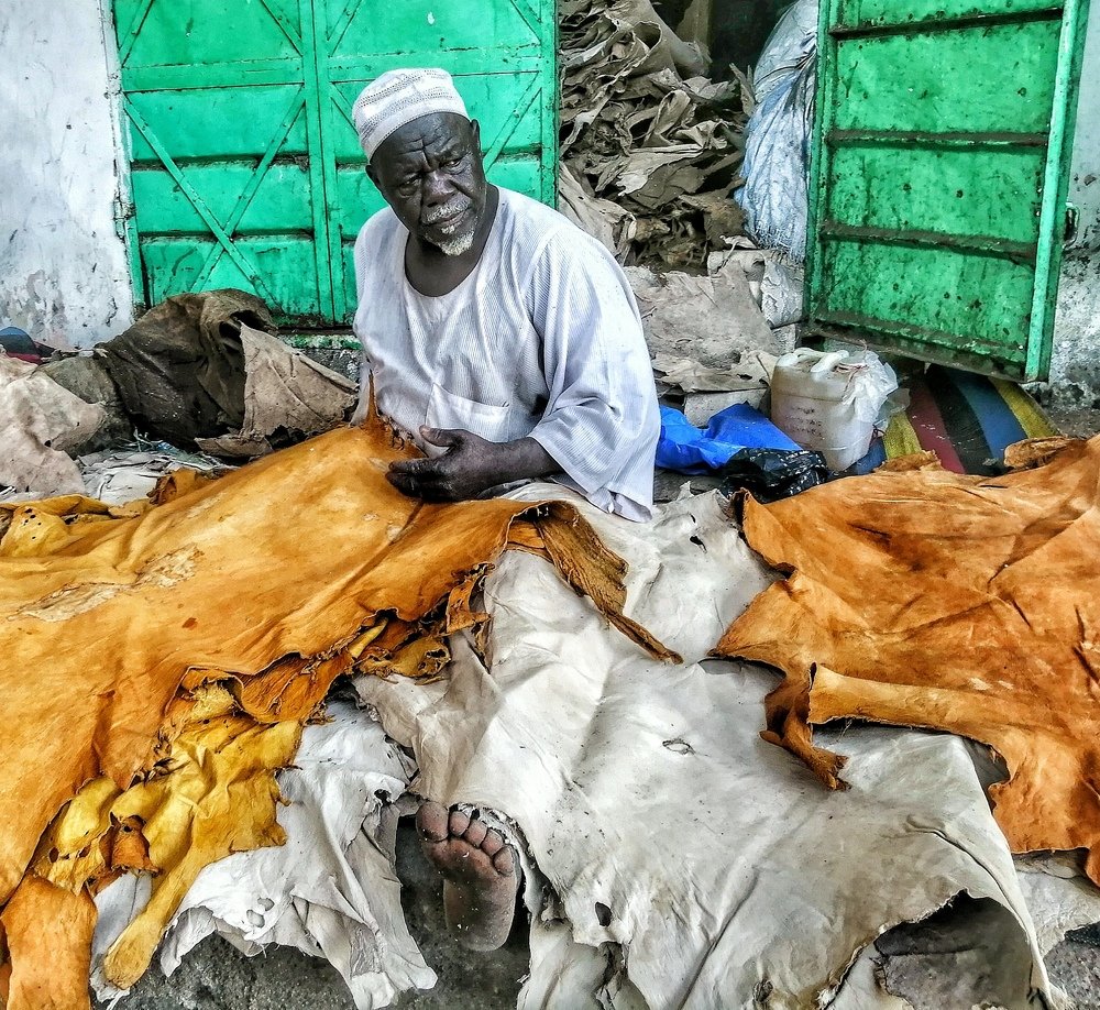 Old man with old job