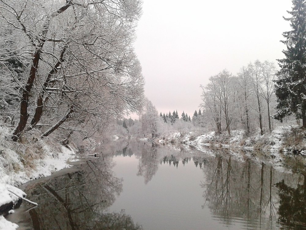 Река Дубна в зимнем платье