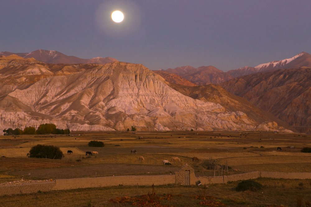 Волшебная Луна над горами Мустанга.