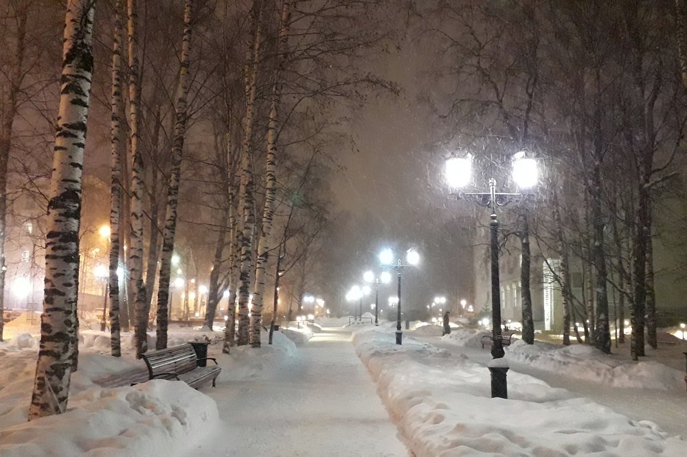 Снегопад.
