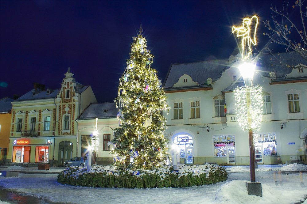 Christmas tree in the center