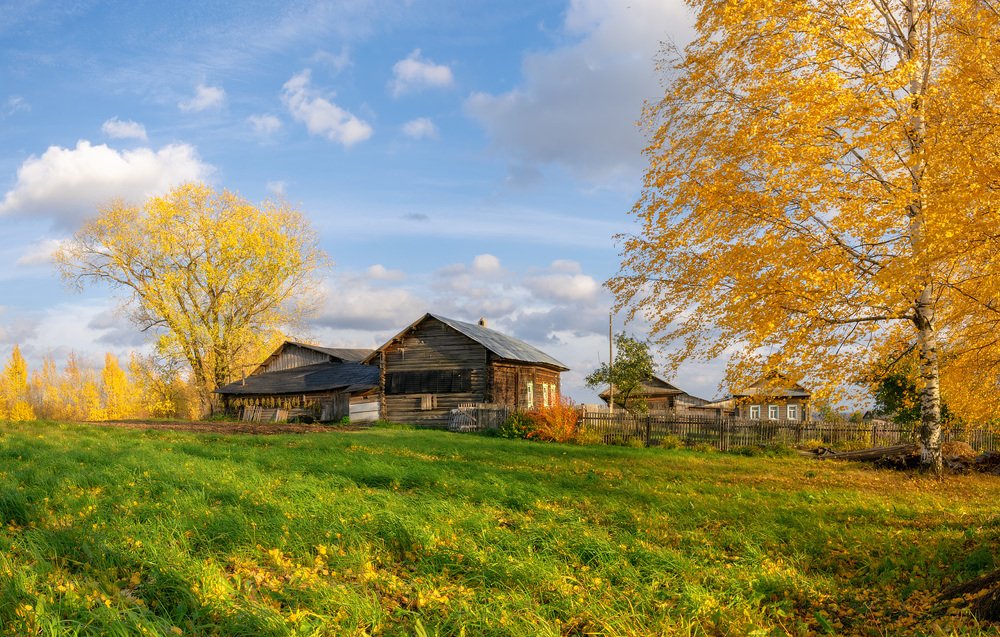 Гуляла осень по деревне
