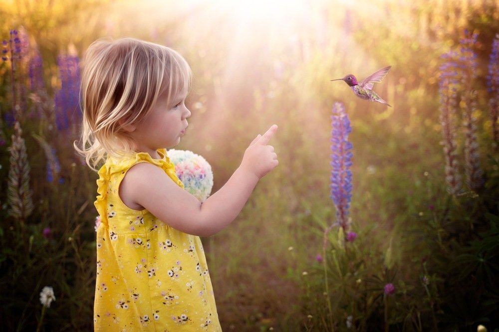 Девочка и колибри!!!