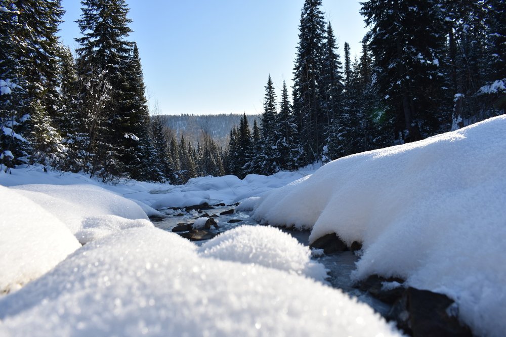 Замерзающие горные ручьи.