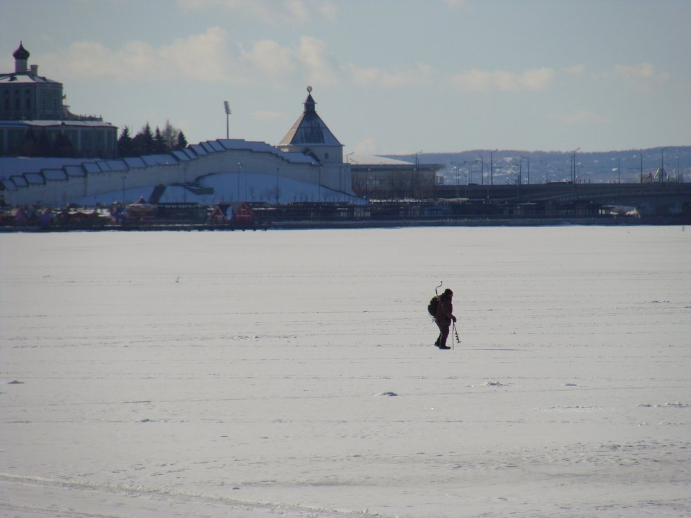 зимняя рыбалка в центре города