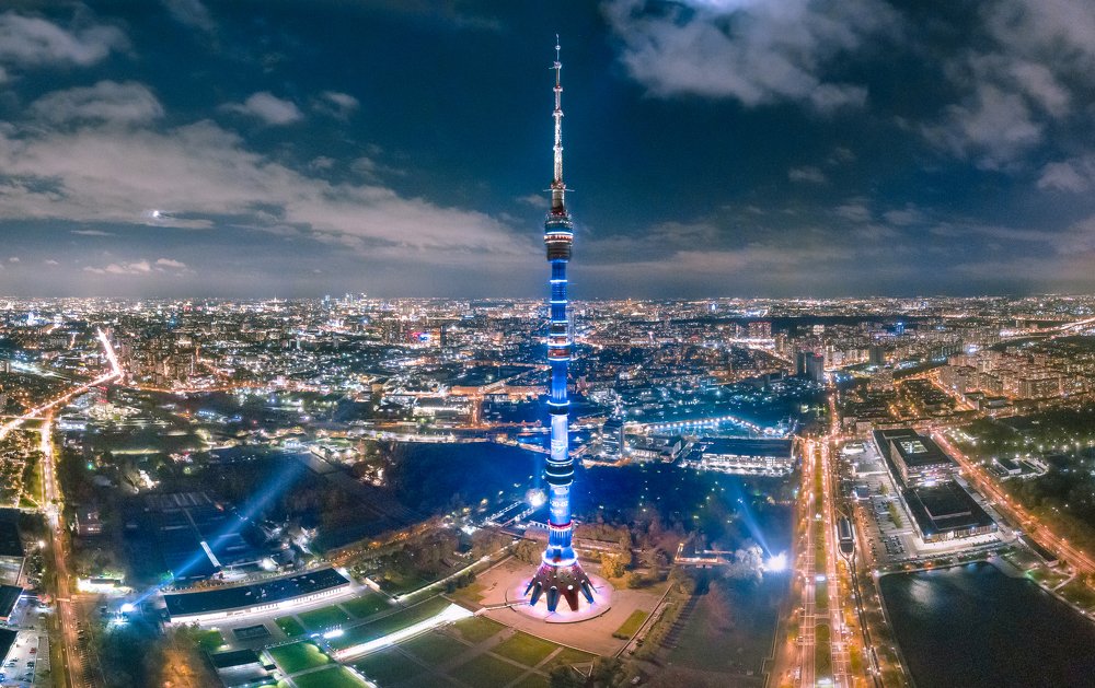 Фотография Останкинской башни и её окрестностей