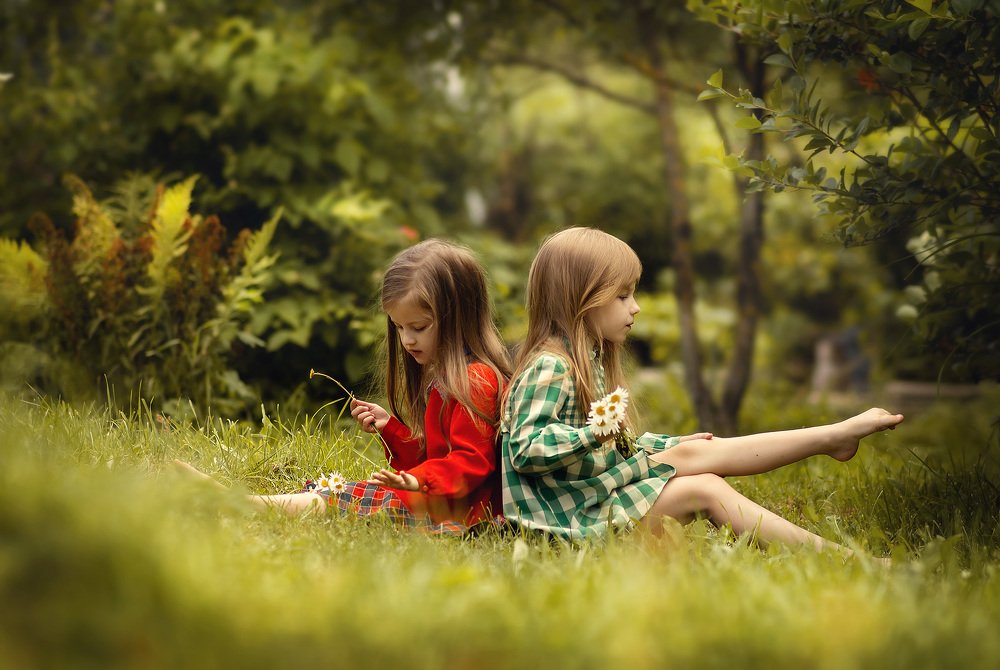 сестренки у бабушки в деревне