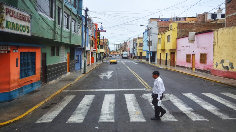 Man crossing thre street