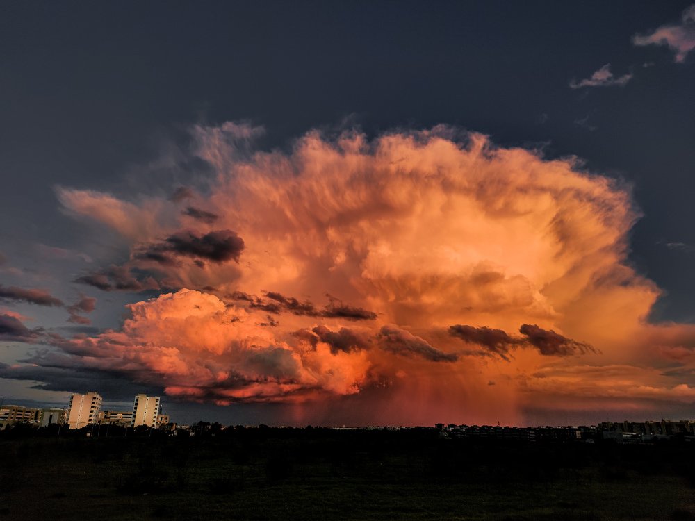 like a bomb of rain on the city