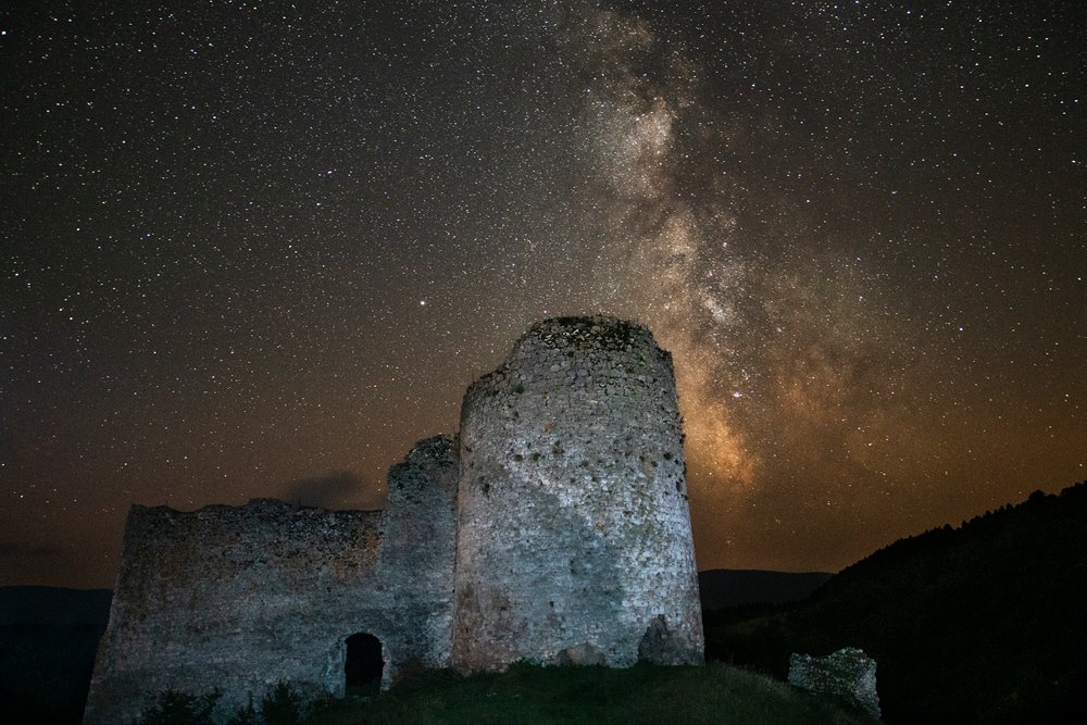 Castle under milky way