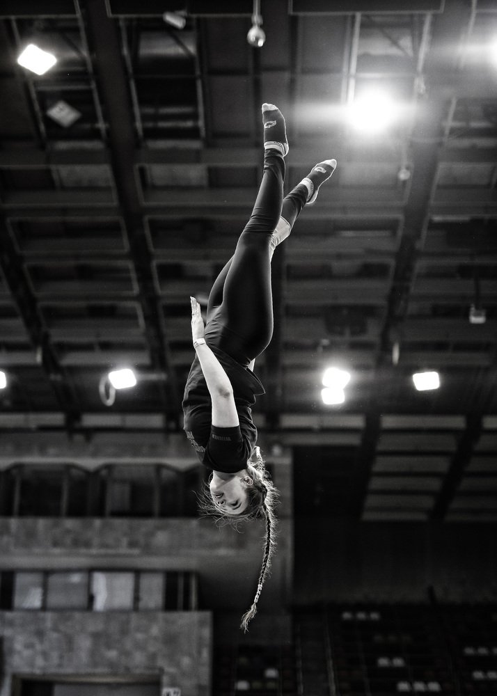 Girl on a trampoline