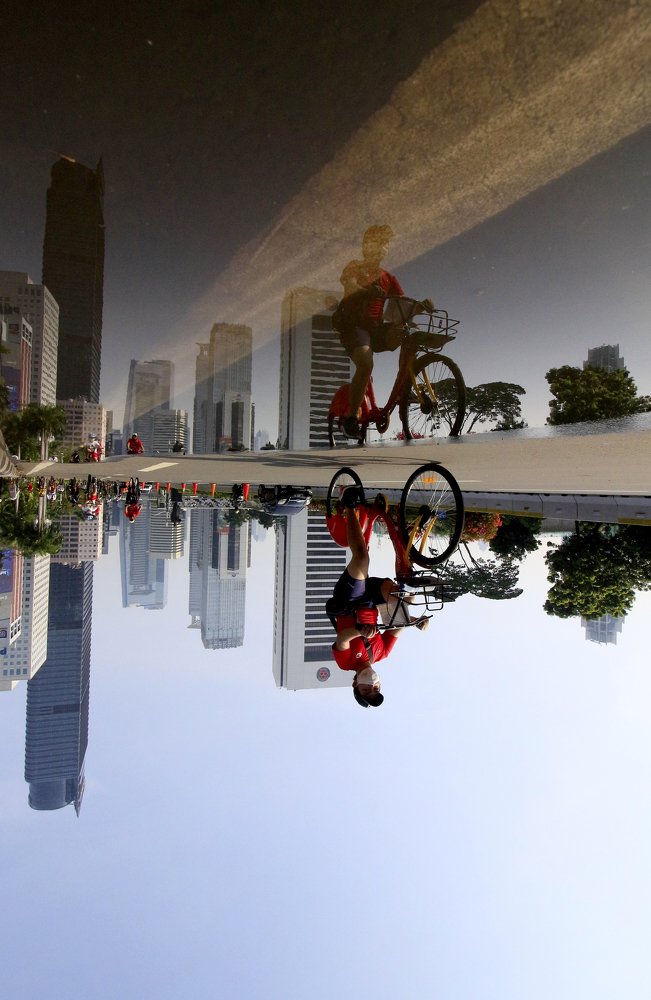 cycling in the morning