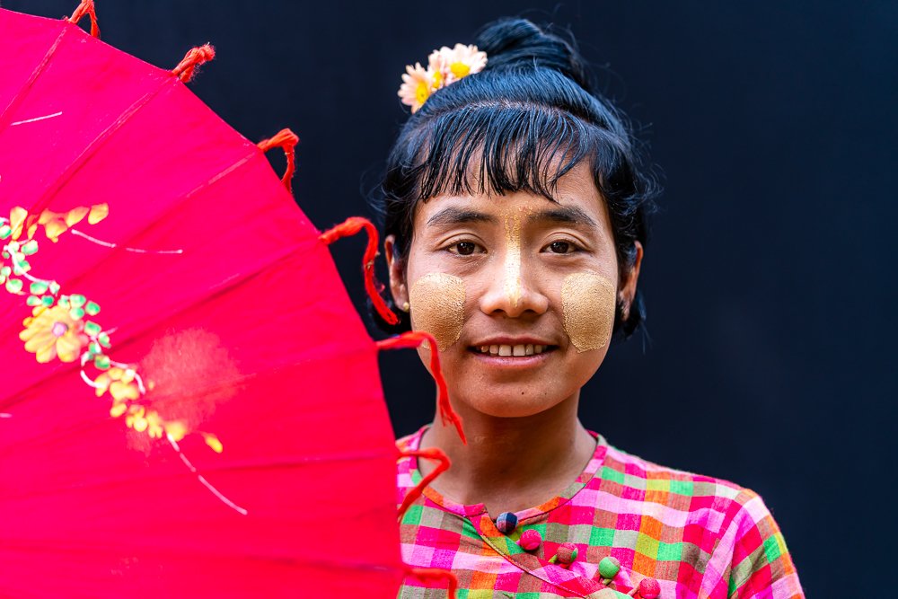 A girl with Thanaka