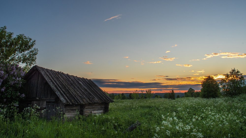 Закат в деревне