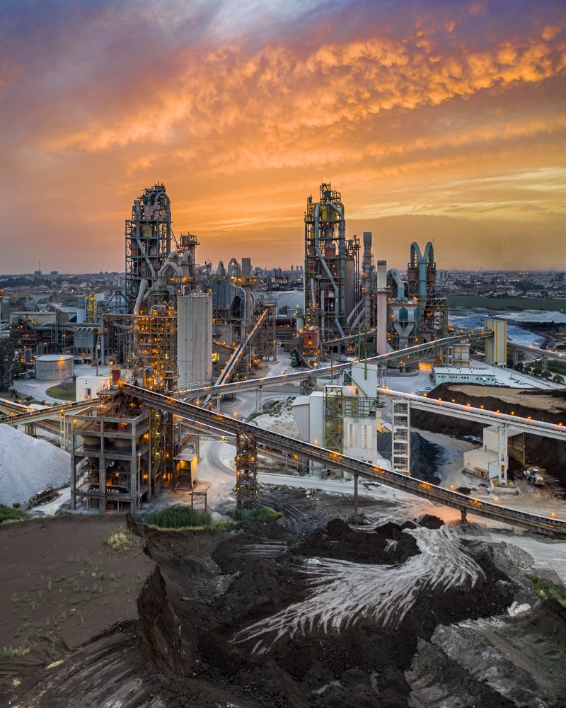 Wild sunset at the factory.