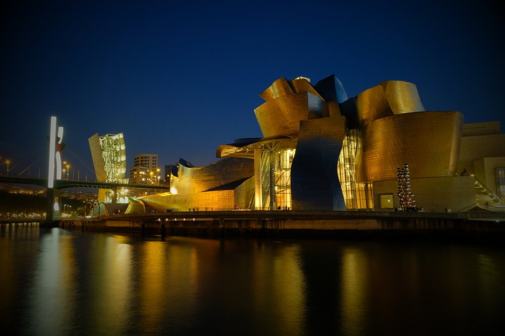 Blue night in Bilbao