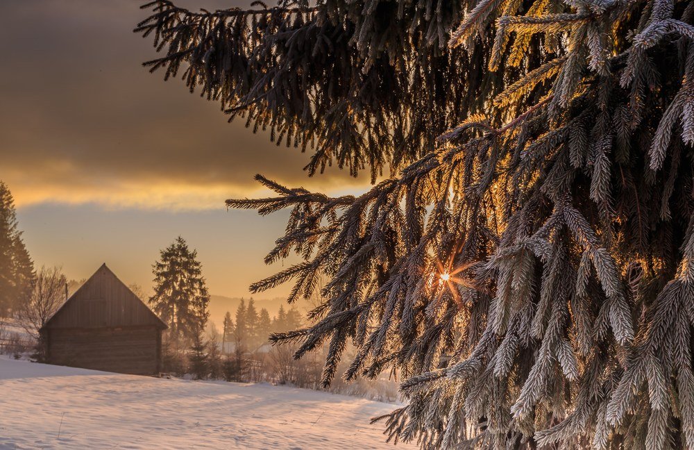 Восход солнца в Буковель.