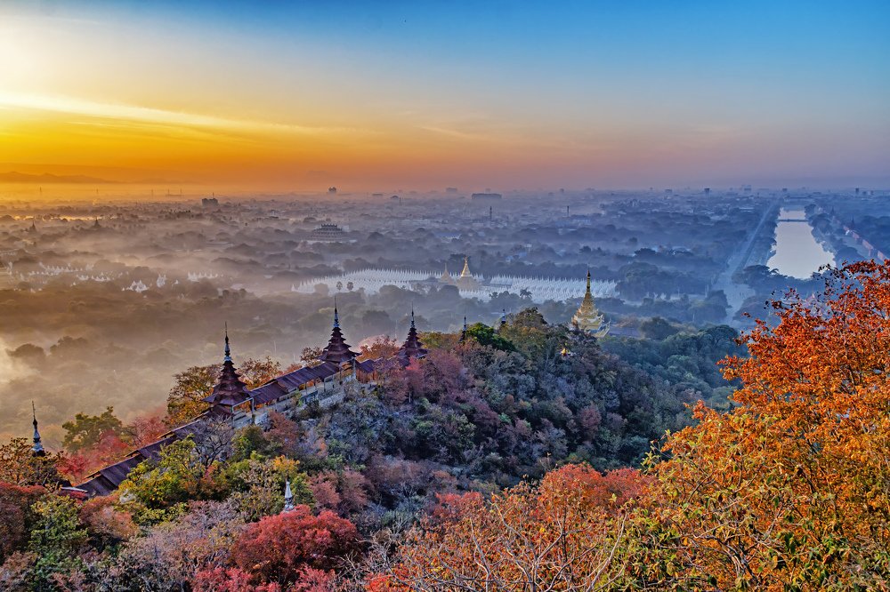 Beautiful morning of Mandalay Hill