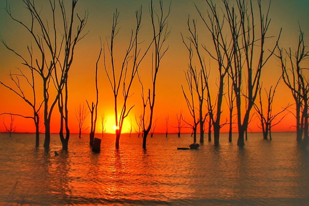 Atardecer en el lago