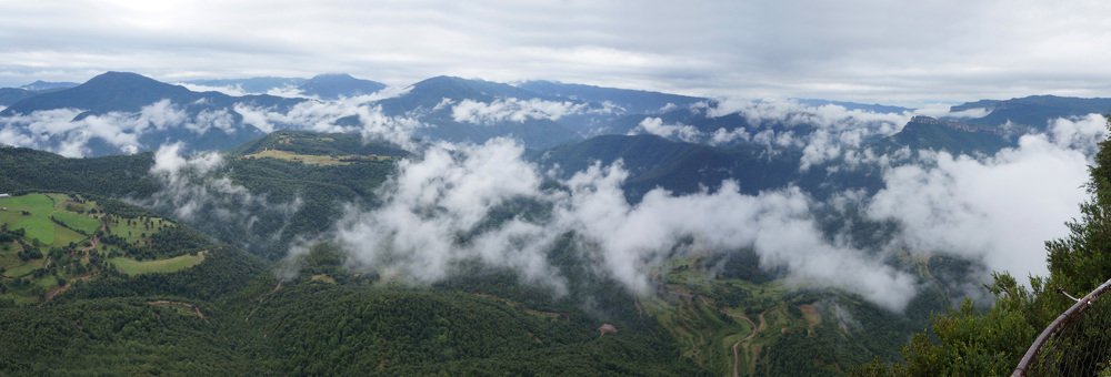 Spectacular mountain view in Garrotxa Natural Volcanic Park, Spain