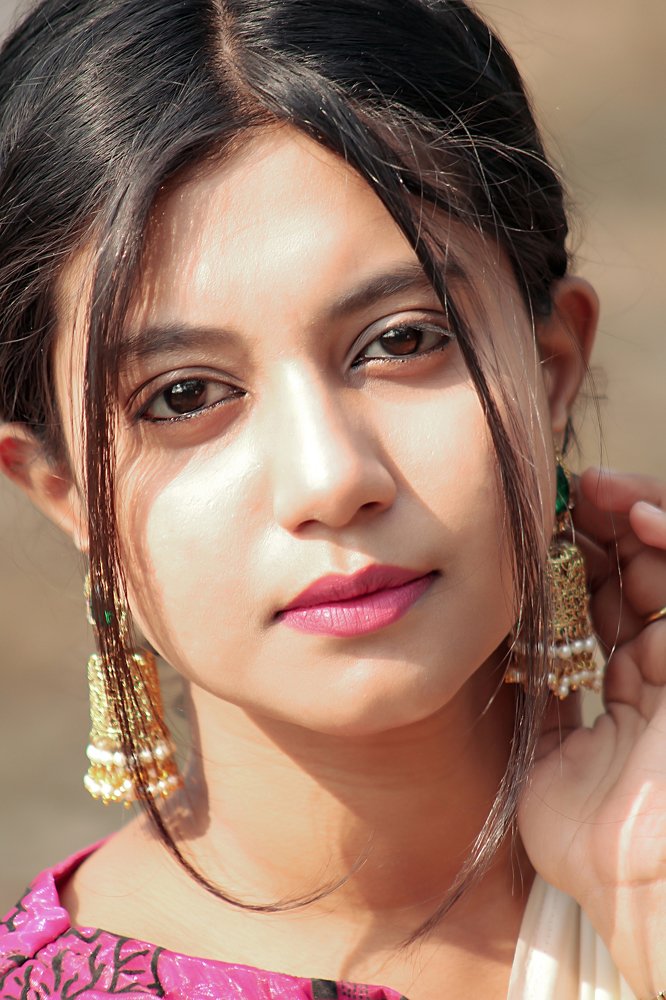 Sun shining on her eyes