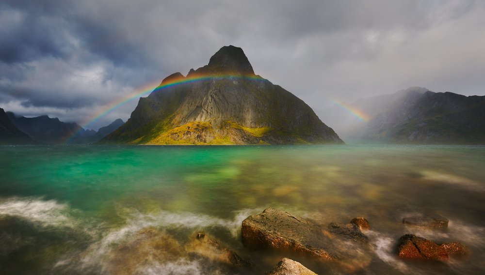 Rainbow over Lofoten Islands