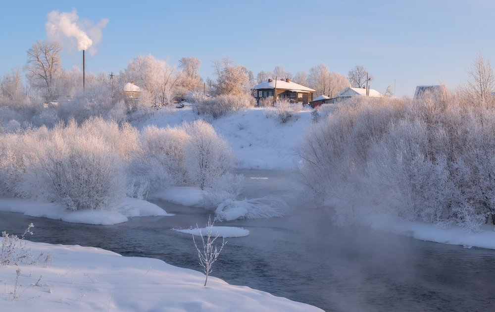 Зима в провинциальном городке.