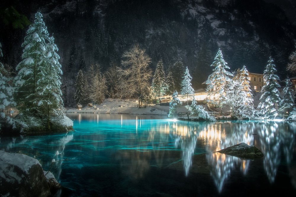 Blue Glowing Lake
