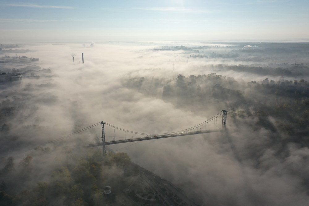 autumn morning fog over the Teterev river