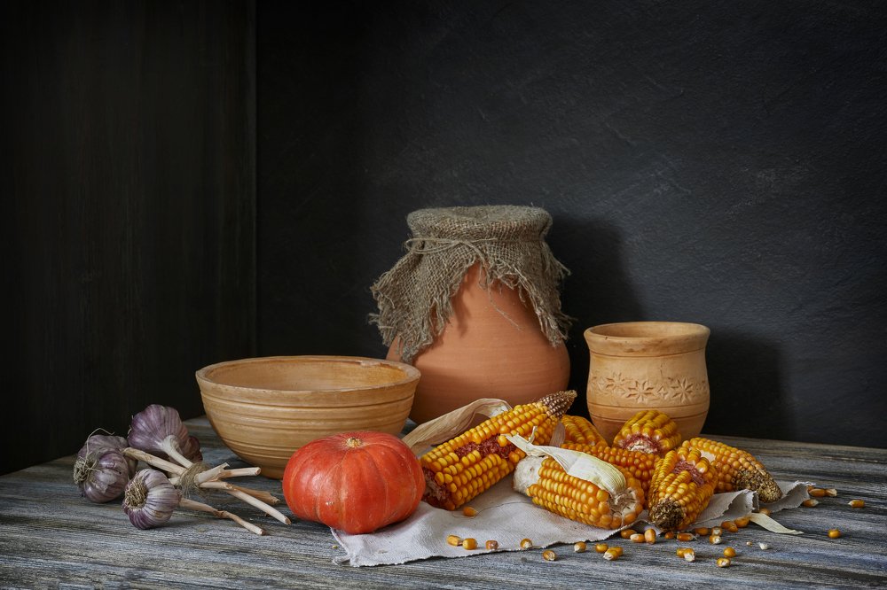 Harvest. Still life in a country style.