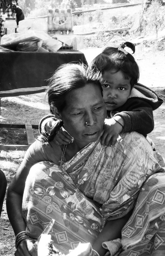 Working mother with her child