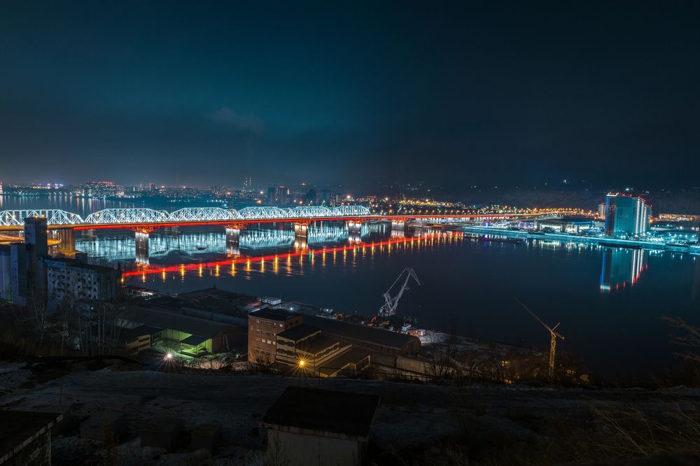 Ночные мосты г. Красноярск