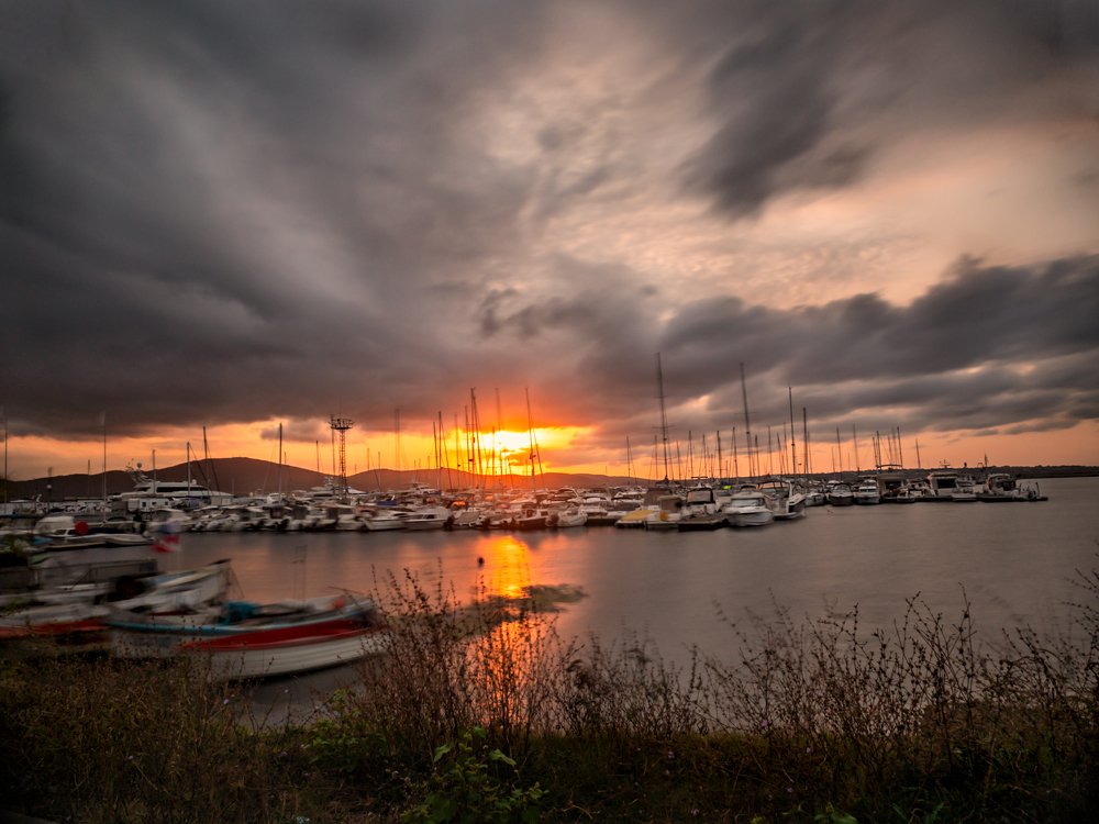 Sunset over the port  Sozopol