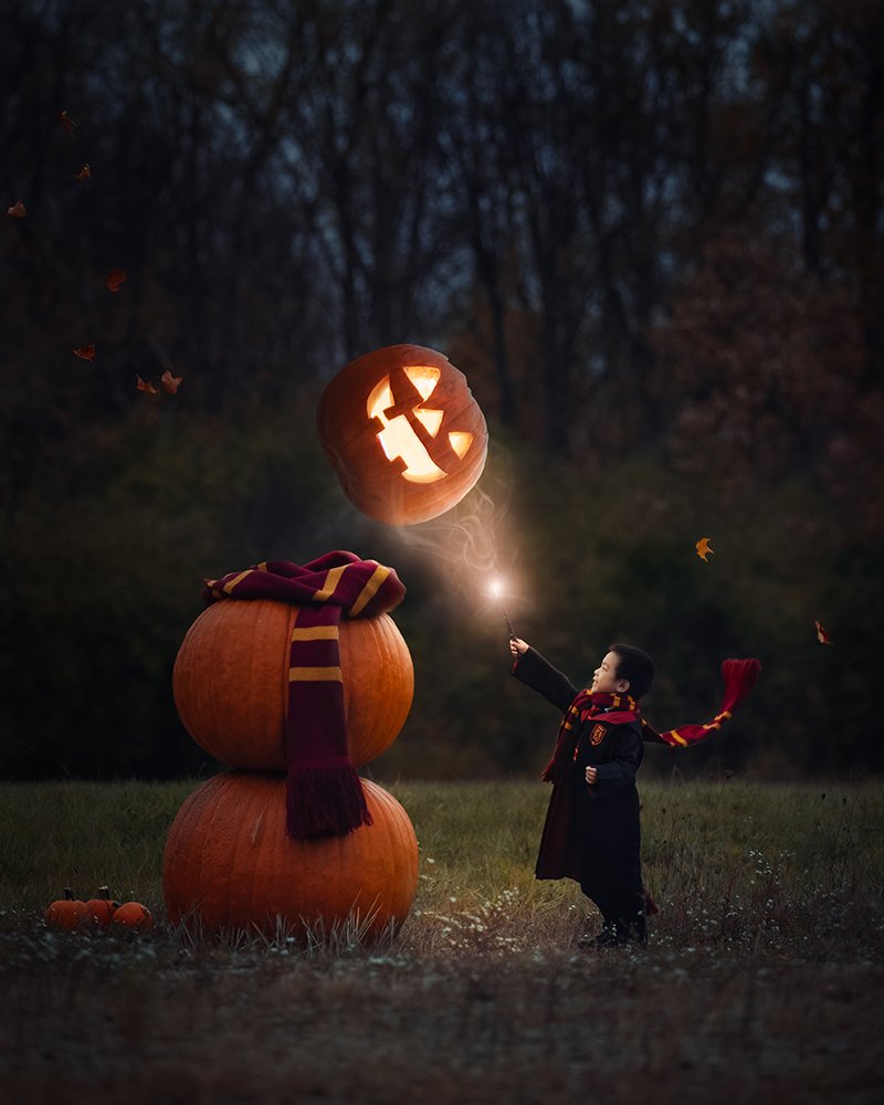 Building a Pumpkin Snowman