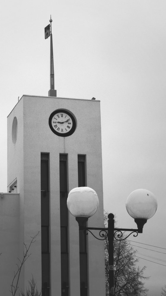 Черно-белое утро зимы