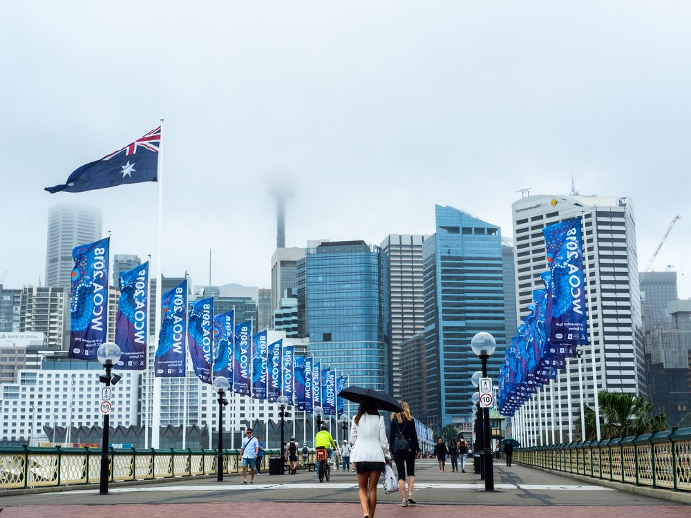 A rainy day in Sydney, Australia.