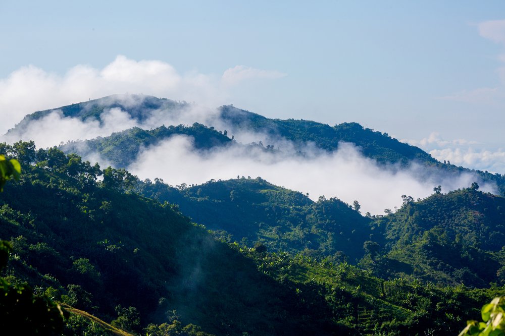 A landscape view of Bandarban hills on Winter morning.