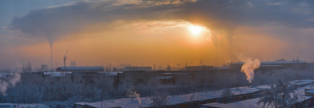 Зимнее небо Красноярска.