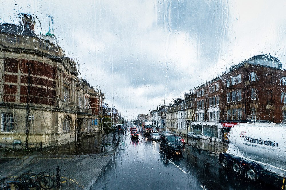 London in the rain