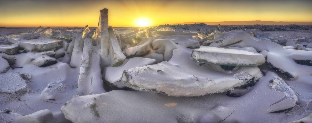 Sunset on Kapchagay Lake