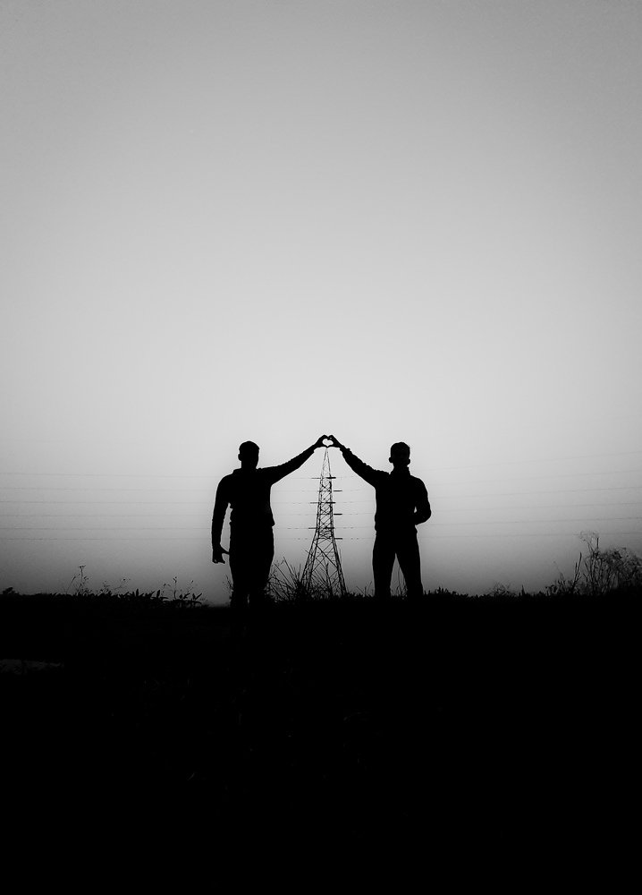 Black and white