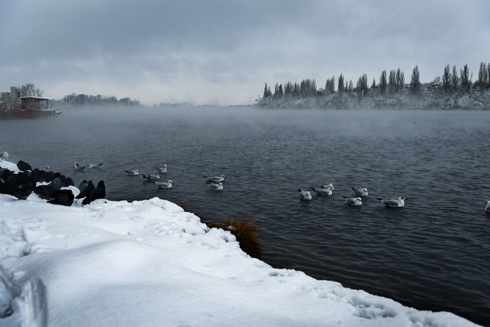 Зимнее озеро.