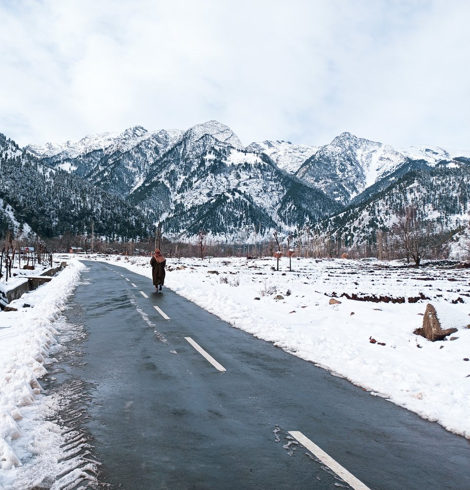 Walking in the snow.