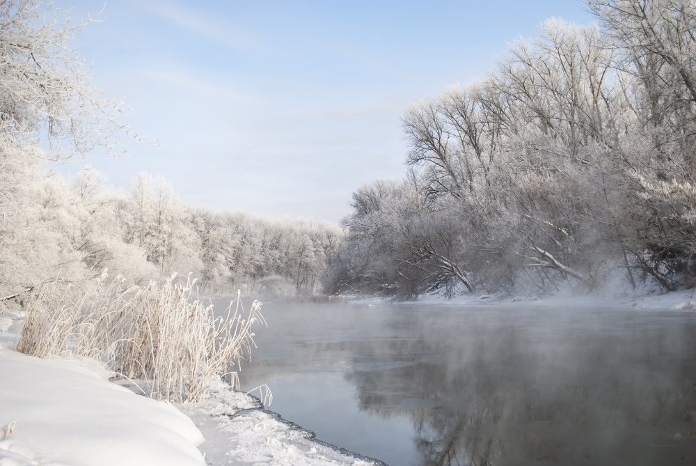 Река Цна, морозным утром