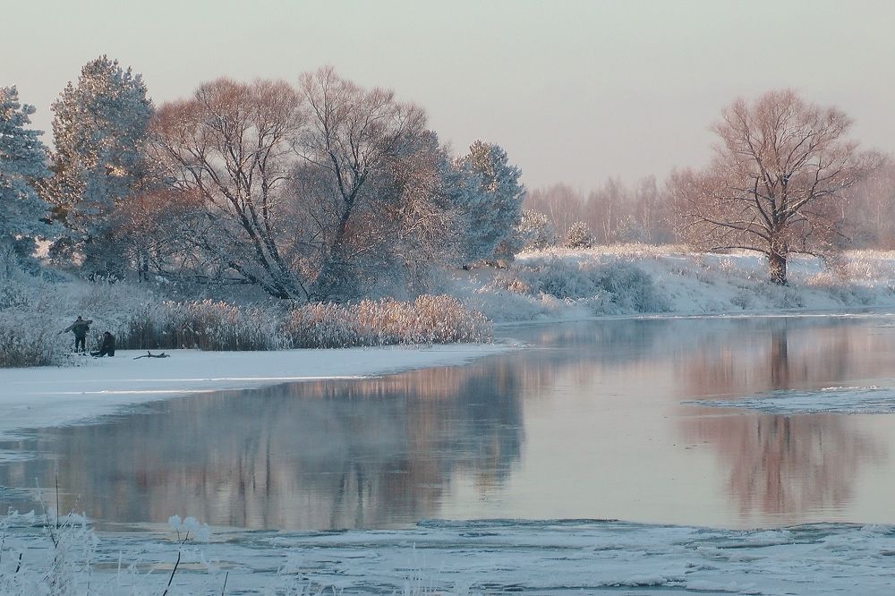 Зимний пейзаж на реке клязьма.
