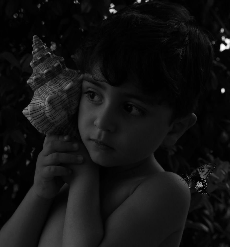 The child and his butterfly -